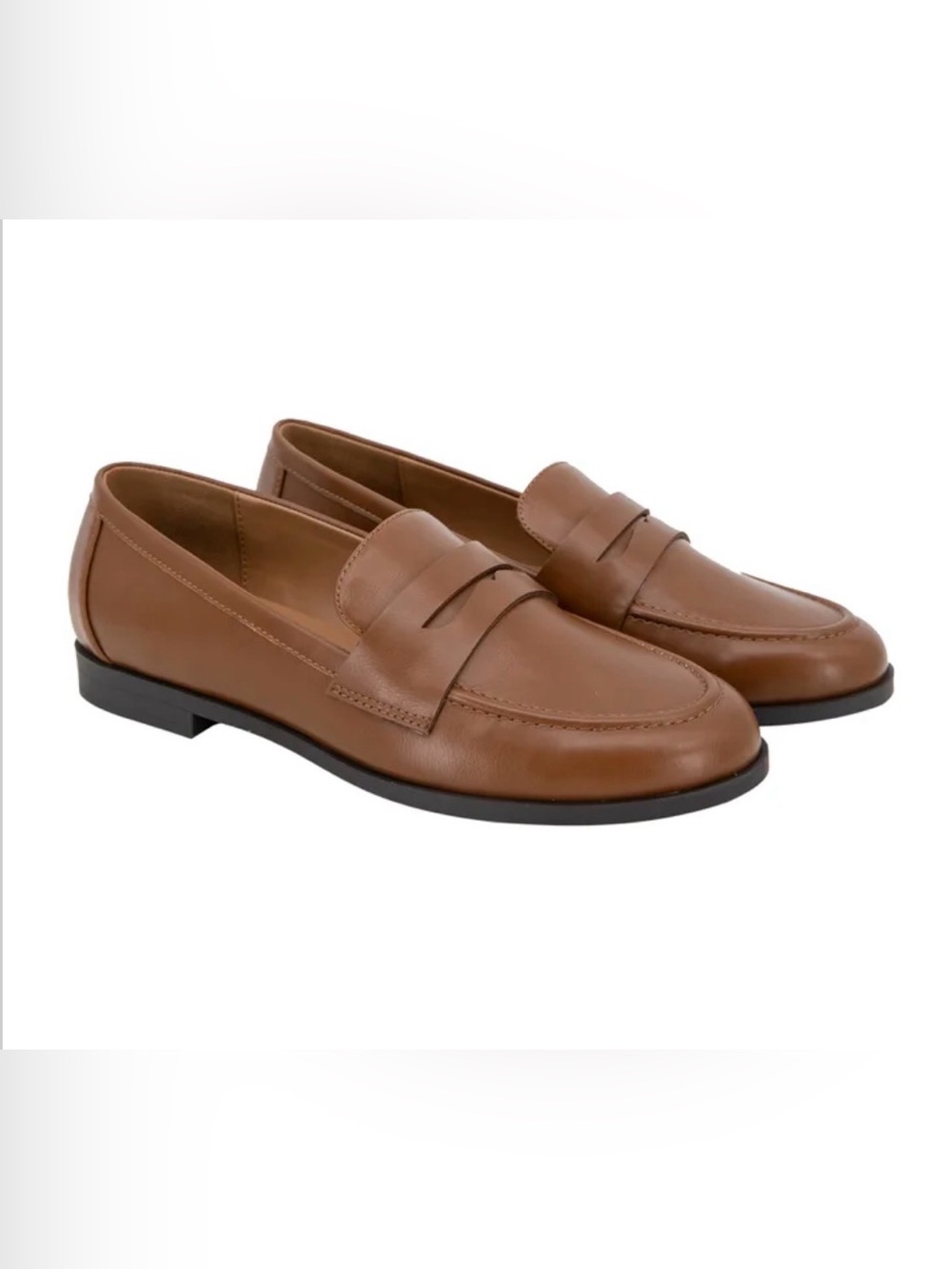 Kensie Cognac Flat Penny Loafers